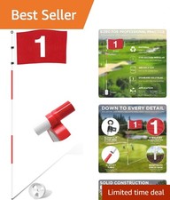 6ft Portable Golf Flagstick with Vibrant Red Flag for Backyard Practice