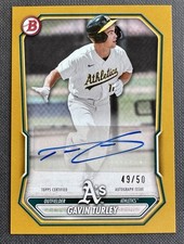 2026 Bowman Baseball Gavin Turley Gold Paper Auto /50 Oakland Athletics #BPA-GT