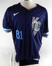 2025 Kansas City Royals Andy Ferguson #81 Game Issued Navy Jersey City Connect 5
