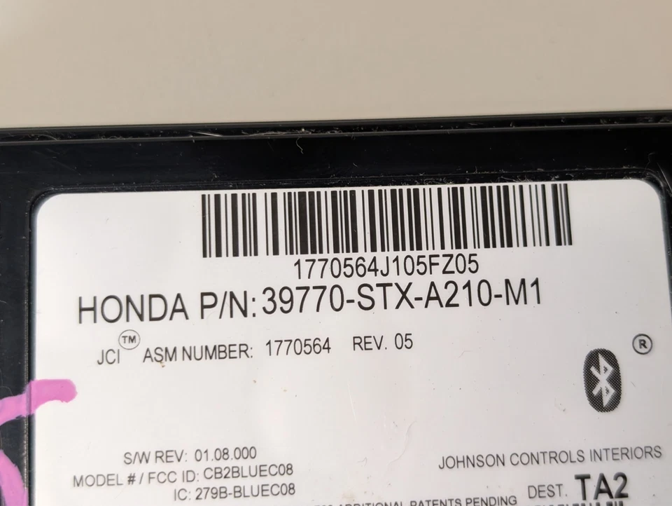 ✅ Comunicación 10-13 ACURA MDX Bluetooth 39770-STX A210 M1 39770STXA210M1 Foto 2 de 4