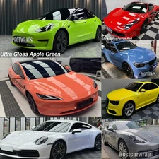 Car Premium Shiny Glossy Vinyl Wrap Film Self-Adhesive Sticker Decal Bubble Free