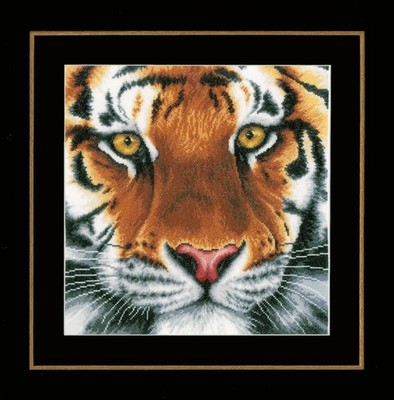 Vervaco 14 Count LanArte Tiger On Aida Counted Cross Stitch Kit, 13.75'' x 13.5''