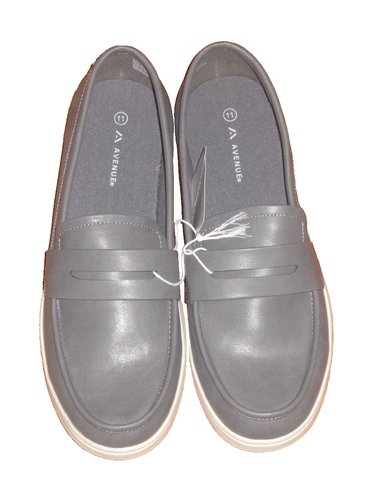 NUOVO mocassino uomo Avenue taglia 11 grigio ecopelle casual slip-on - Foto 8 di 8