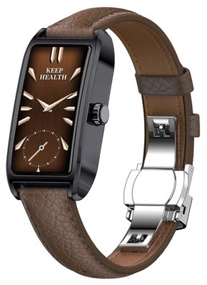 Amoled Laies Smart Watch for Women Smartwatch with Leather Strap Heart Rate S...