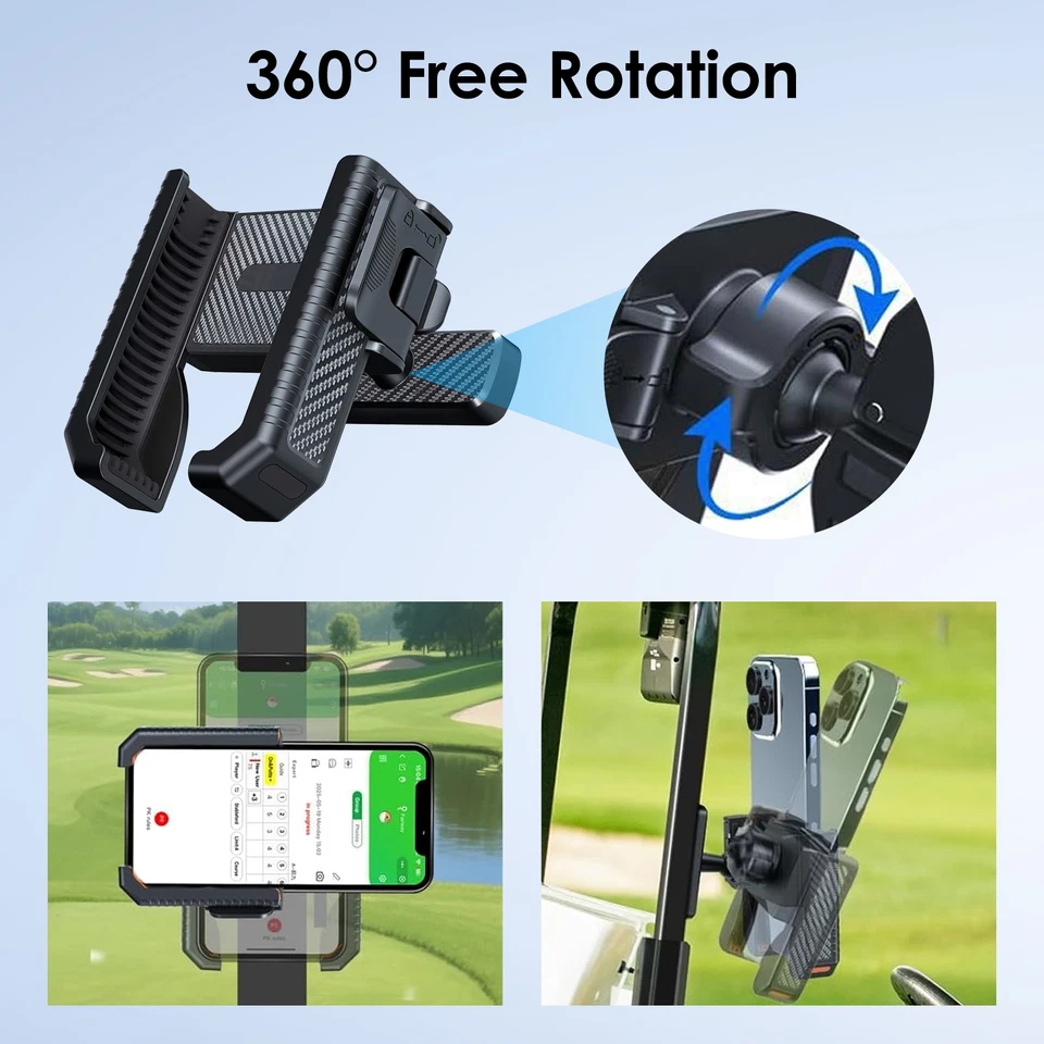 Magnetic Golf Cart Phone Holder 360° Rotation Gym Tractor Bike Mount for iPhone - Image 4 of 4