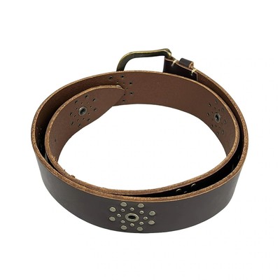 theory - Dark Brown Gold Leather Hardware Belt | eBay display picture 1