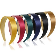WOVOWOVO Satin Headbands for Women 1 Count Pack of 6 , Variety Color Set 2
