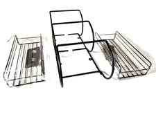 3 Tier Wall Mounted rolled Towel wall Rack Black + 2 wire shelves