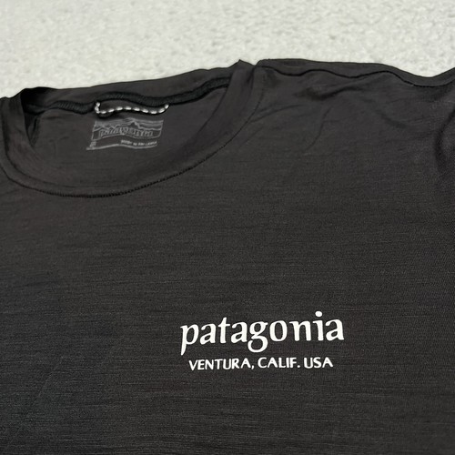 Patagonia Shirt Mens Small Black Capilene Cool Merino Wool Blend Baselayer Run - Picture 8 of 11