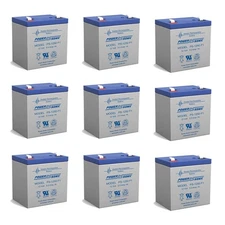 Power-Sonic 12V 5AH SLA Battery Replacement for APC RBC117 UPS - 9 Pack