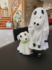 Halloween Ghost With Cat and Dog Sculpture Ti...