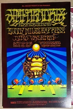 JIMI HENDRIX BUDDY MILES 1968 WINTERLAND CONCERT POSTER BG-140 Griffin Moscoso
