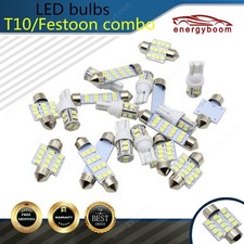 20pcs Car Interior White combo LED Map Dome Door Trunk License Plate Light bulbs