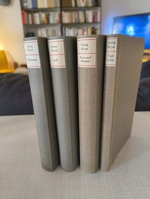 4 x Buch Georg Heym Dichtungen Schriften Dokumente Leben Werk Dünndruck Leinen 