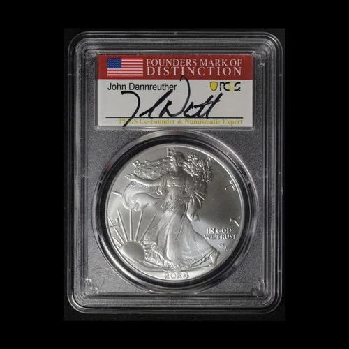 2024 American Silver Eagle Star Privy PCGS MS70 Signed Dannreuther