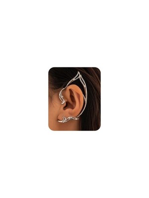 Gothic Elves Ear Cuffs 2pcs Silver Fairy Ears Punk Elves Ear Wrap Earrings Adjus