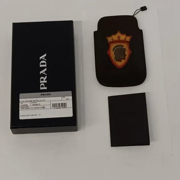 Prada Men's Brown Leather Card Holder for Wallets & Essentials  -image