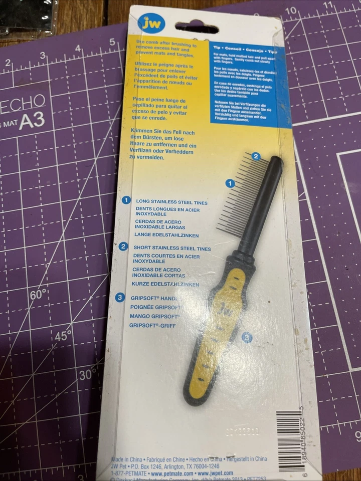Peine para perros JW Pet Company GripSoft Foto 2 de 2