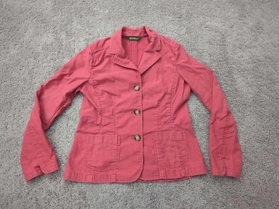 Eddie Bauer Blazer Womens Medium Pink Three Button Patch Pockets