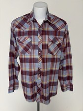 Vintage Rock Canyon Plaid Western Pearl Snap Shirt Multicolor Men  s 16 1/2 -37