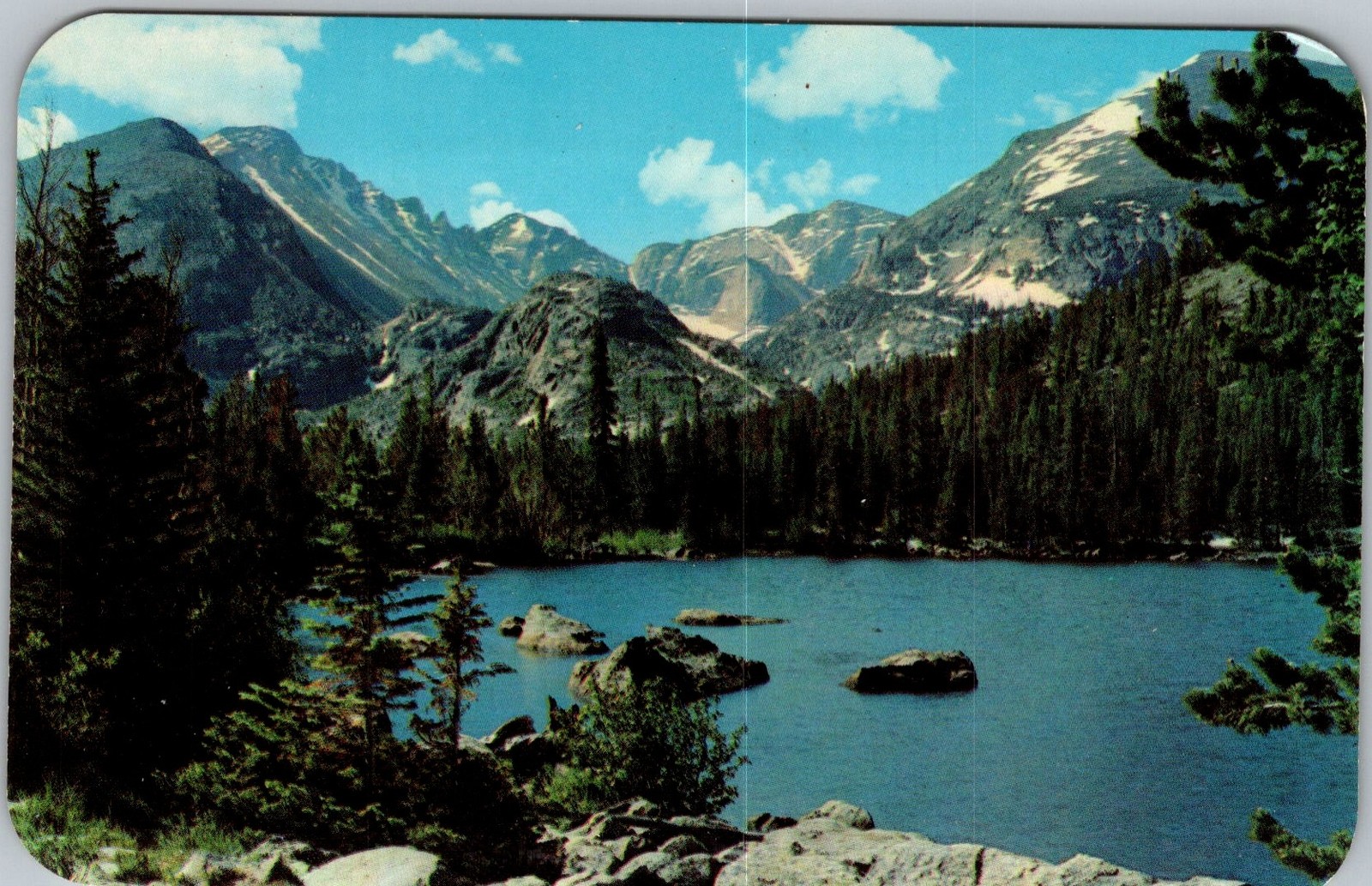 Vtg Postcard Bear Lake Longs Rocky Mountain National Park, CO 1950s