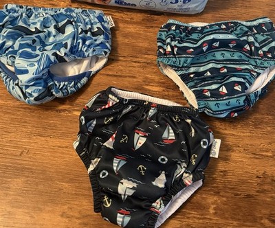 12 month iPlay & Green Sprout brand Reusable Swim Diapers, 3 pair 