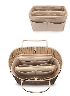 Felt Purse Bag Organizer Insert Zipper Tote Shaper Fits Speedy Neverful PM MM