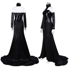 Cosplay Star Wars Queen Padm  Amidala Black Court Long Dress Halloween Costumes