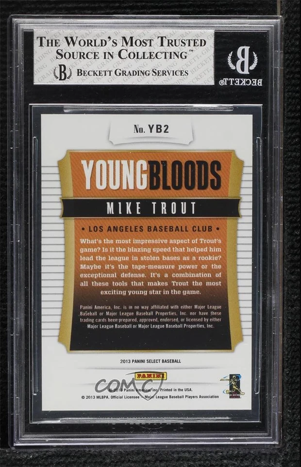 2013 Panini Select Young Bloods Mike Trout #YB2 BGS 8 - Image 2 of 2