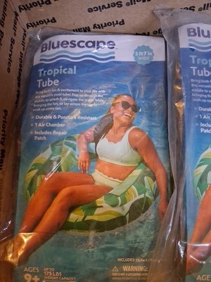Bluescape Tropical Inflatable Swim Tube, Pool Float, Age 9+ 2ft 7in wiide 4pcs