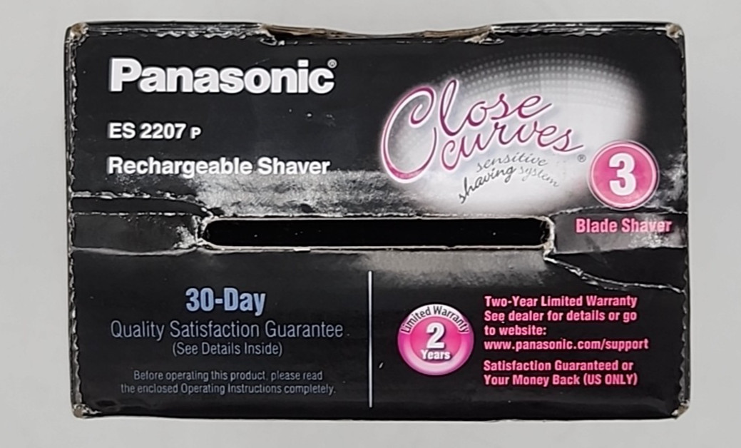 Panasonic Close Curves Ladies Wet Dry 3-Blade Shaver ES2207P w/ Pop-Up Trimmer