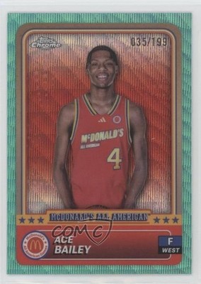 2024 Chrome McDonald's All American Aqua Wave Refractor /199 Ace Bailey #84 1a39