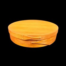 Vintage Round Primitive Bent Wood Shaker Workshops Pantry Box Signed