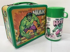 VINTAGE THE INCREDIBLE HULK LUNCHBOX AND THERMOS