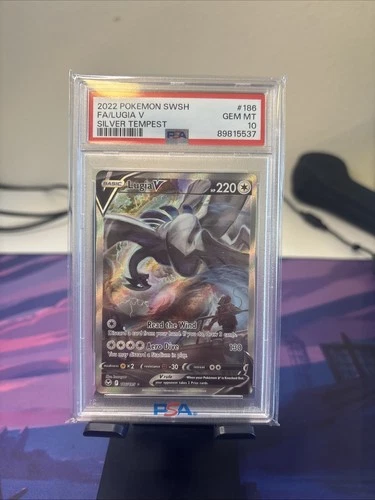 2022 Pokemon SWSH Silver Tempest Lugia V Full Art #186/195 PSA 10 GEM MINT