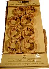 Better Home Plastics (8) Fabric Napkin Rings Holders Gold-Tone Table Decor   382