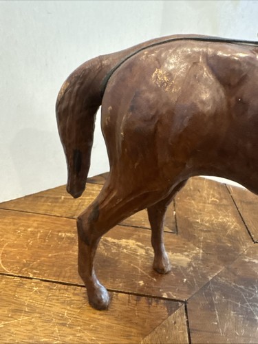 Figura de caballo de cuero grande vintage estatua ecuestre decoración del hogar - Imagen 5 de 11
