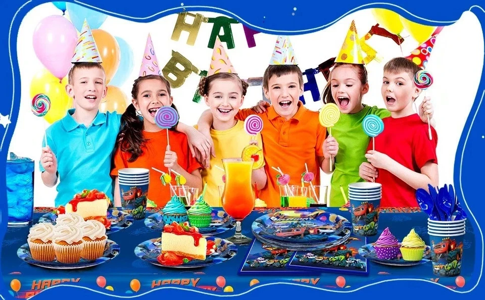 Monster Truck Birthday Party Supplies, Cartoon, kid Tableware Plate Decoration, - Image 3 of 4