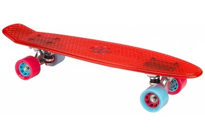 Nijdam TRS Plastik Skateboard, Rot/Fuchsia, 57 cm /22.5 Zoll