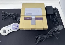 SNES Console Super Nintendo System SNS-001 w OEM Controller & Cords TESTED