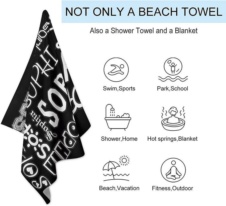new Sarenna Lee towel bath beach pool gym one side printing | eBay