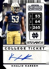 2020 Panini Contenders Draft Picks #186 Khalid Kareem