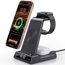 Wireless Charger for Apple Charging Station, 3 in 1 Charging Station with Clo...
