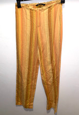 Zara Multicolor Cotton Striped Jacquard Trousers PJs Pants Gold Womens XS