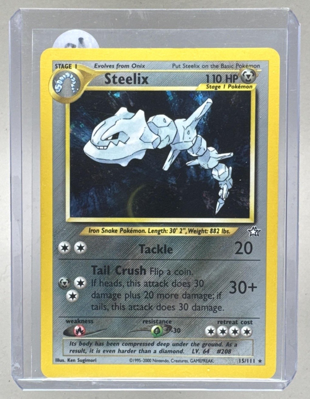 Steelix 2000 Pokemon Neo Genesis #15 Holo A2