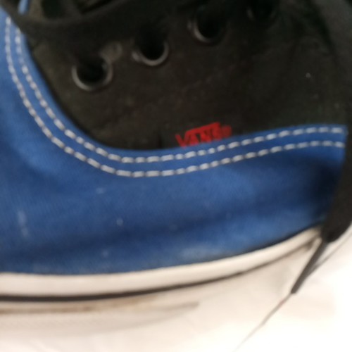 Vans Boat Shoes Mens Size 10.5 Woman's 12 Canvas Blue & Black Low Top - Picture 3 of 8