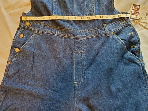 Vintage 90s Bill Blass Jean Bib Blue Denim Carpenter Overalls Womens Large New - Picture 10 of 11