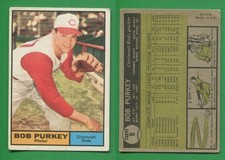 1961 Topps Baseball ~~~ BOB PURKEY ~~~ No. 9 ~~~ Free S/H ~~/
