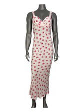 ASOS Design Dress Women’s 4 White Floral Rose Drape Back Open
