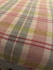 Vintage 60s Camp Blanket Pink Green Plaid SOFT Nubby Cotton Lightweight 78"x86"